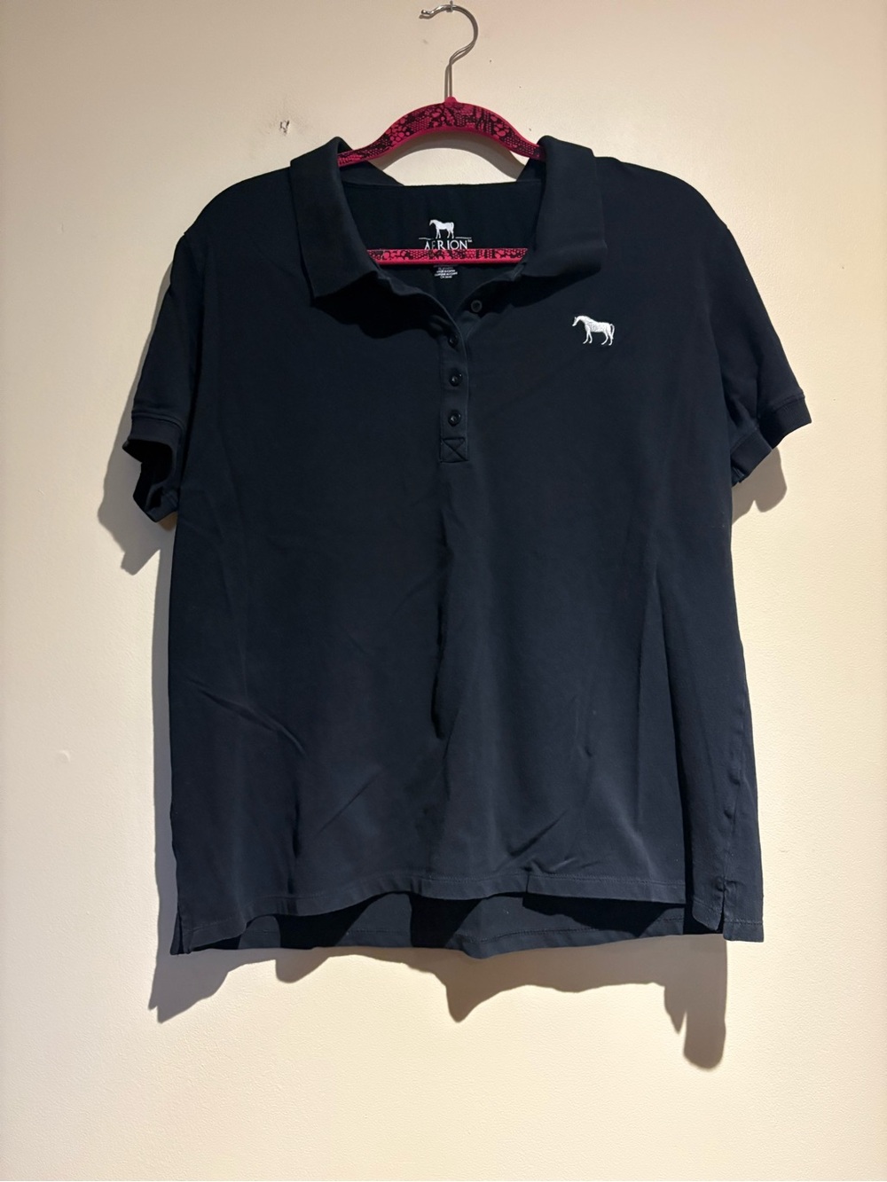 Aerion Polo Shirt Black Size XXL Equestrian English Riding Cotton Neutral